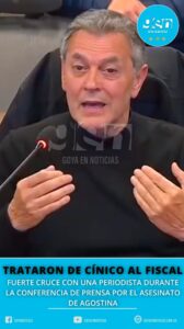 Trataron de cínico al fiscal: fuerte cruce con una periodista durante la conferencia de prensa por el asesinato de Agostina