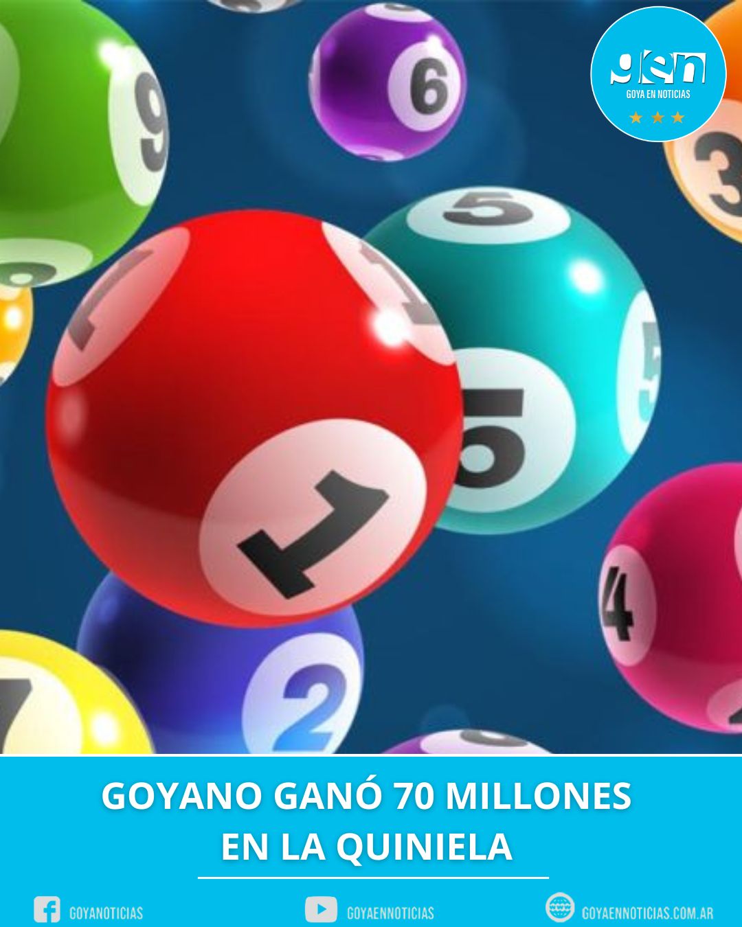 GOYANO GANÓ 70 MILLONES EN LA QUINIELA