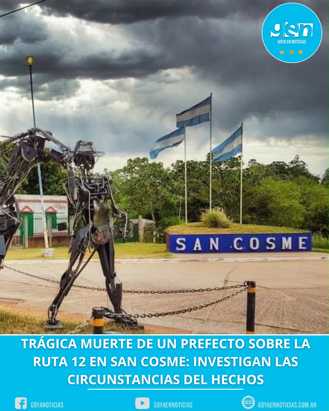 TRÁGICA MUERTE DE UN PREFECTO SOBRE LA RUTA 12 EN SAN COSME: INVESTIGAN LAS CIRCUNSTANCIAS DEL HECHO