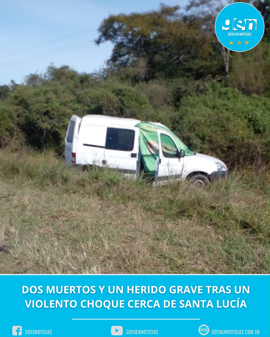 DOS MUERTOS Y UN HERIDO GRAVE TRAS UN VIOLENTO CHOQUE CERCA DE SANTA LUCIA