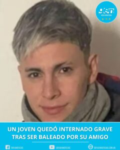 UN JOVEN QUEDÓ INTERNADO GRAVE TRAS SER BALEADO POR SU AMIGO