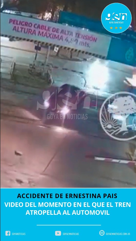 ACCIDENTE DE ERNESTINA PAIS: VIDEO DEL MOMENTO EN EL QUE EL TREN ATROPELLA AL AUTOMOVIL