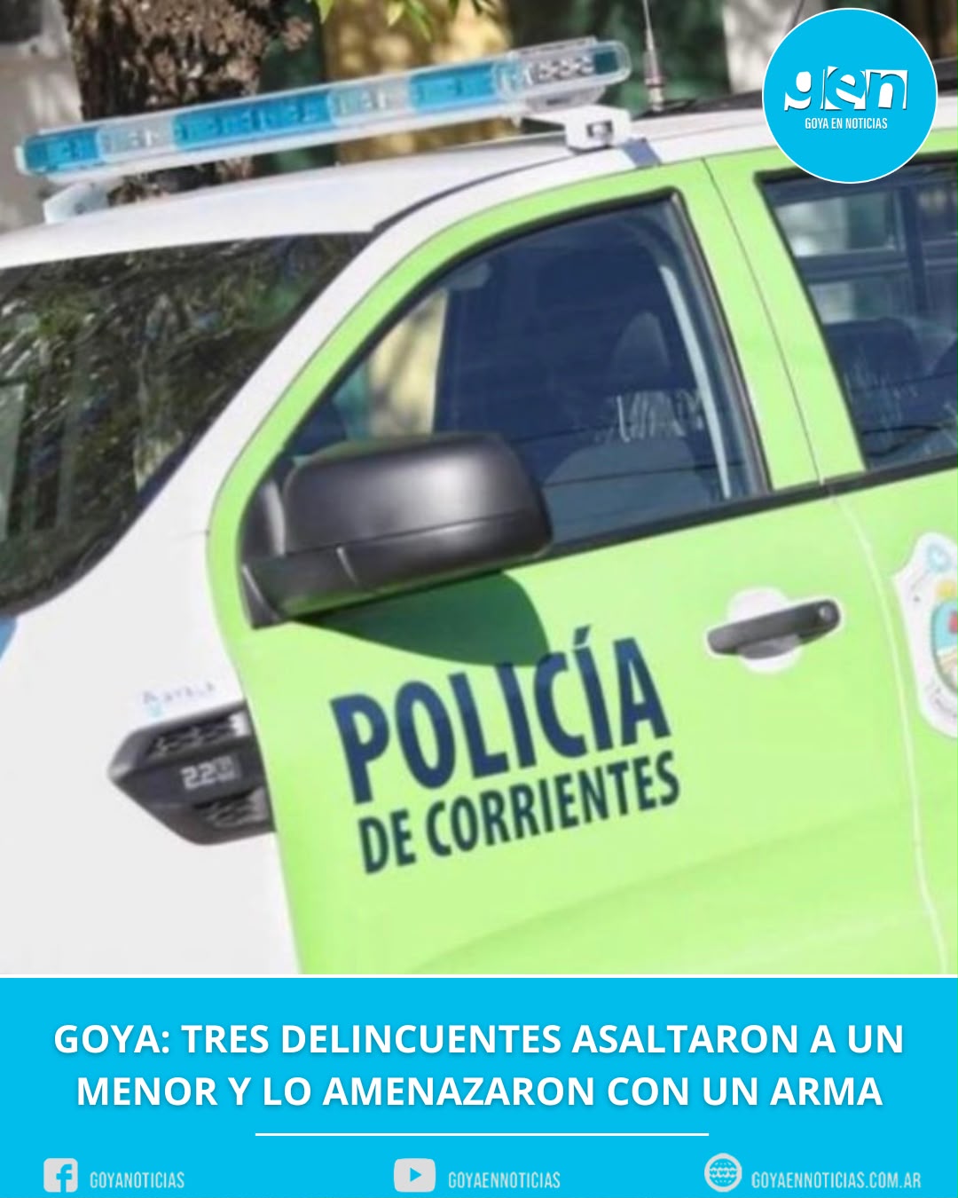 Goya: tres delincuentes asaltaron a un menor y lo amenazaron con un arma