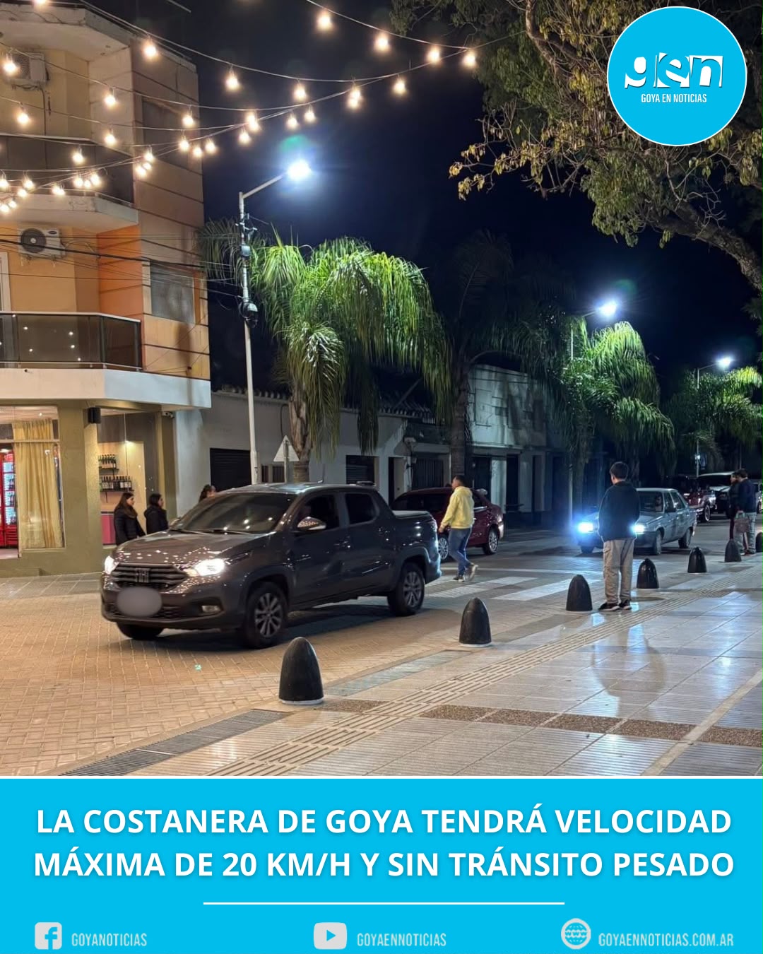 La Costanera de Goya tendrá una velocidad máxima de 20 km/h y no permitirá el tránsito pesado
