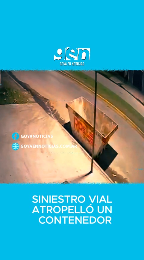 Siniestro vial: un vehículo atropelló un contenedor