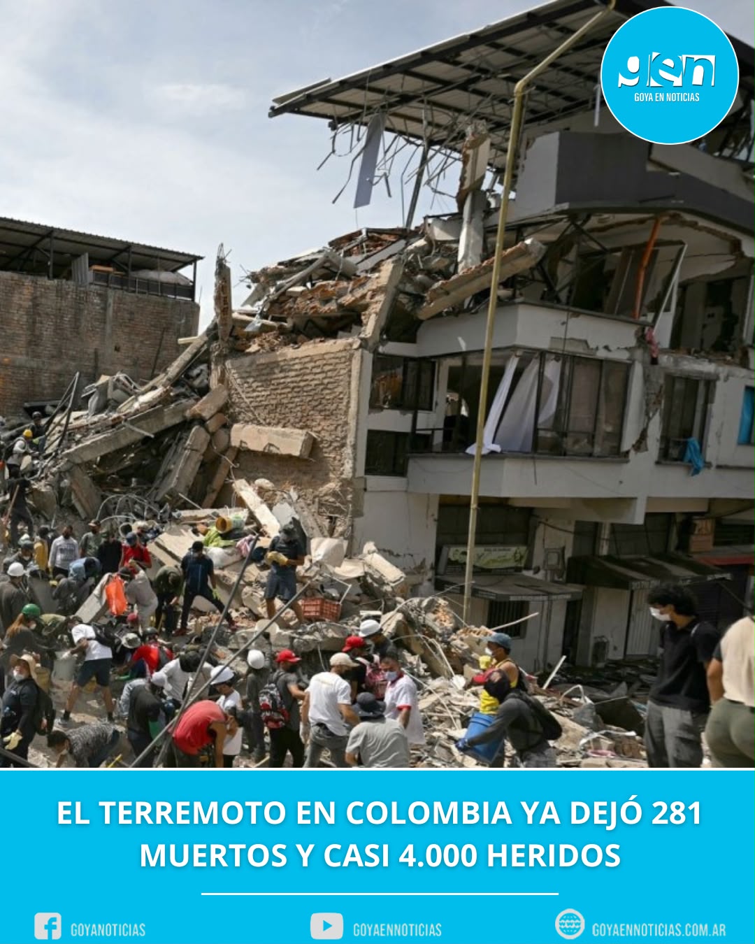Terremoto en Colombia: ya son 281 los muertos y casi 4.000 los heridos