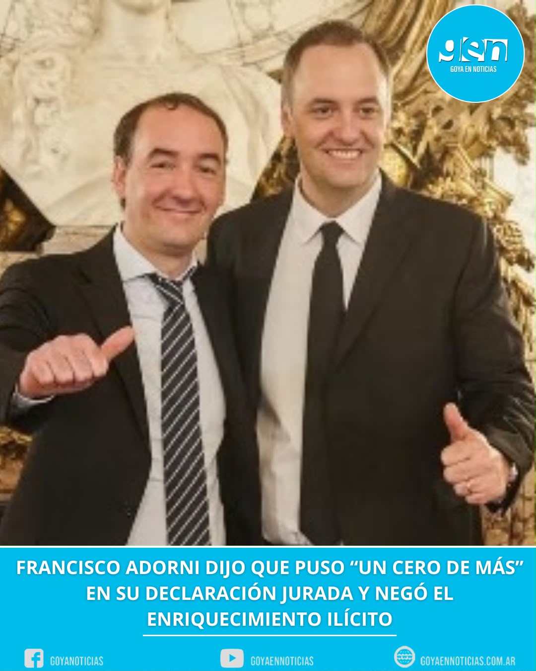 Francisco Adorni dijo que puso “un cero de más” en su declaración y negó el enriquecimiento ilícito