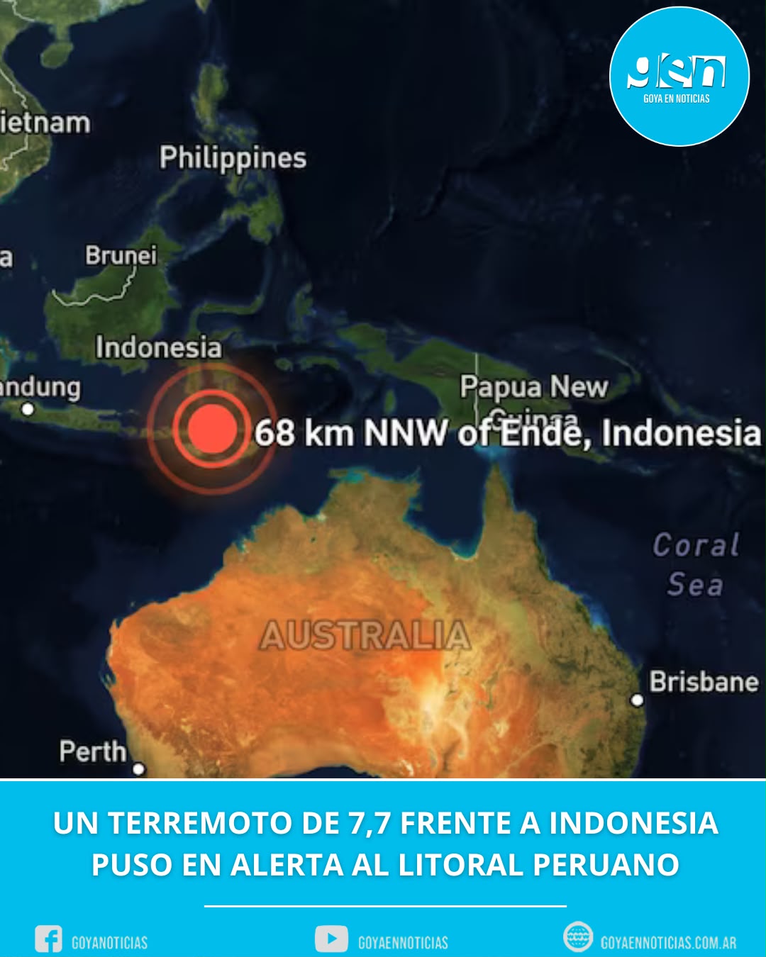 Un terremoto de 7,7 frente a Indonesia puso en alerta al litoral peruano