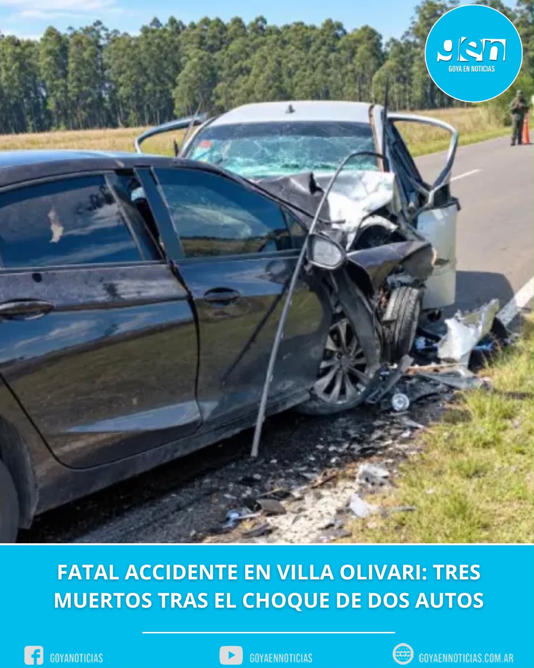 Fatal accidente en Villa Olivari: tres muertos tras el choque de dos autos