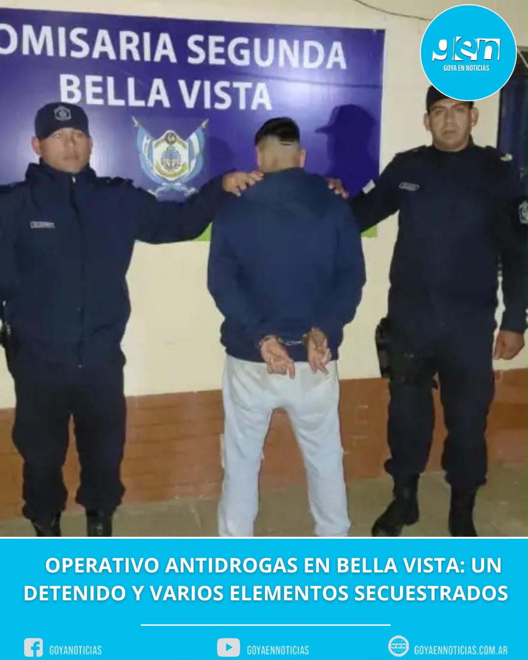 Operativo antidrogas en Bella Vista: un detenido y varios elementos secuestrados