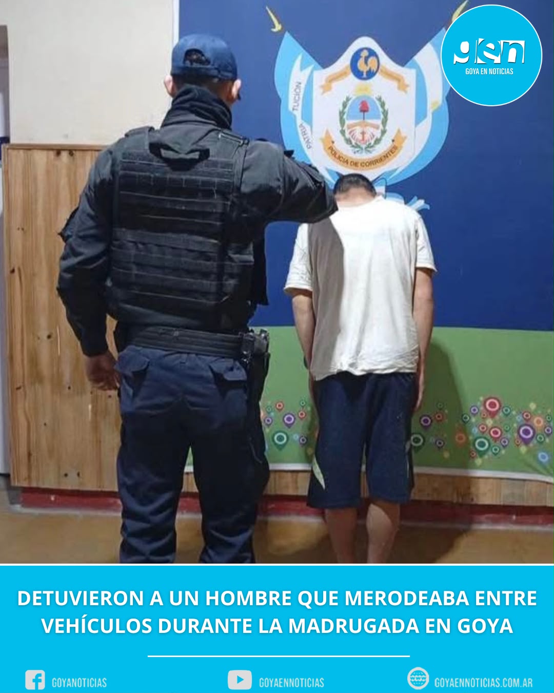 Detuvieron a un hombre que merodeaba entre vehículos durante la madrugada en Goya