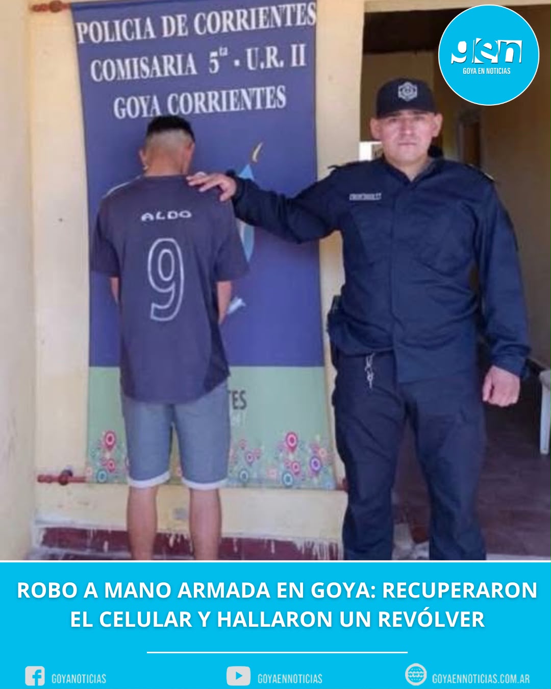 Robo a mano armada en Goya: recuperaron el celular y hallaron un revólver