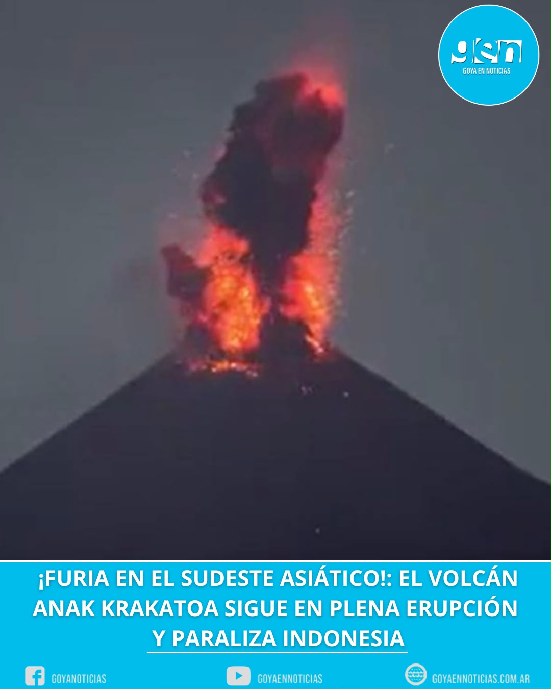 Furia en el Sudeste Asiático: el volcán Anak Krakatoa sigue en plena erupción y paraliza Indonesia
