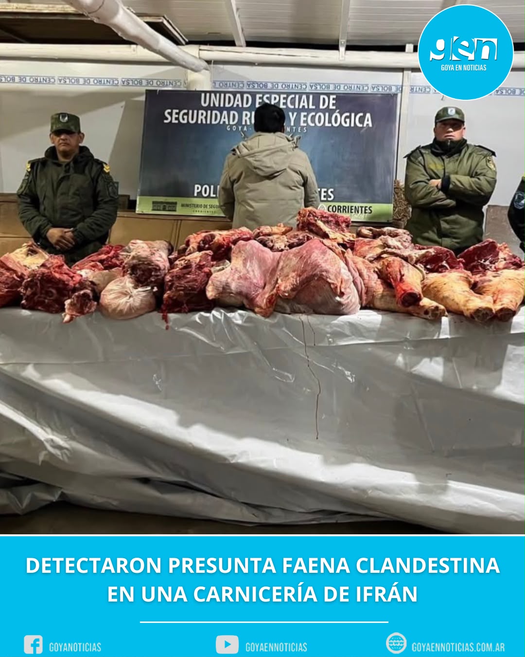 Detectaron una presunta faena clandestina en una carnicería de Ifrán