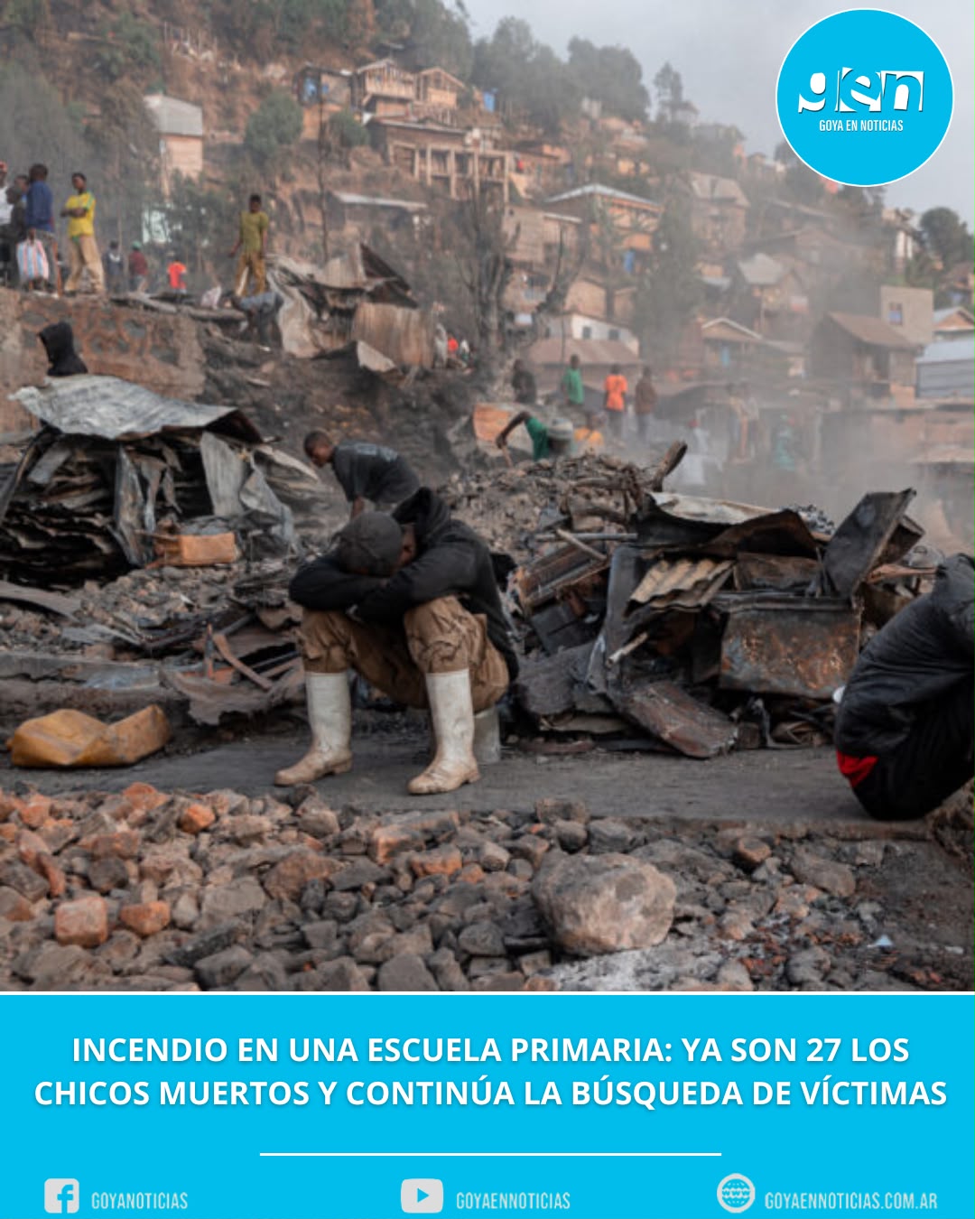 Incendio en una escuela primaria: ya son 27 los muertos y continúa la búsqueda de víctimas