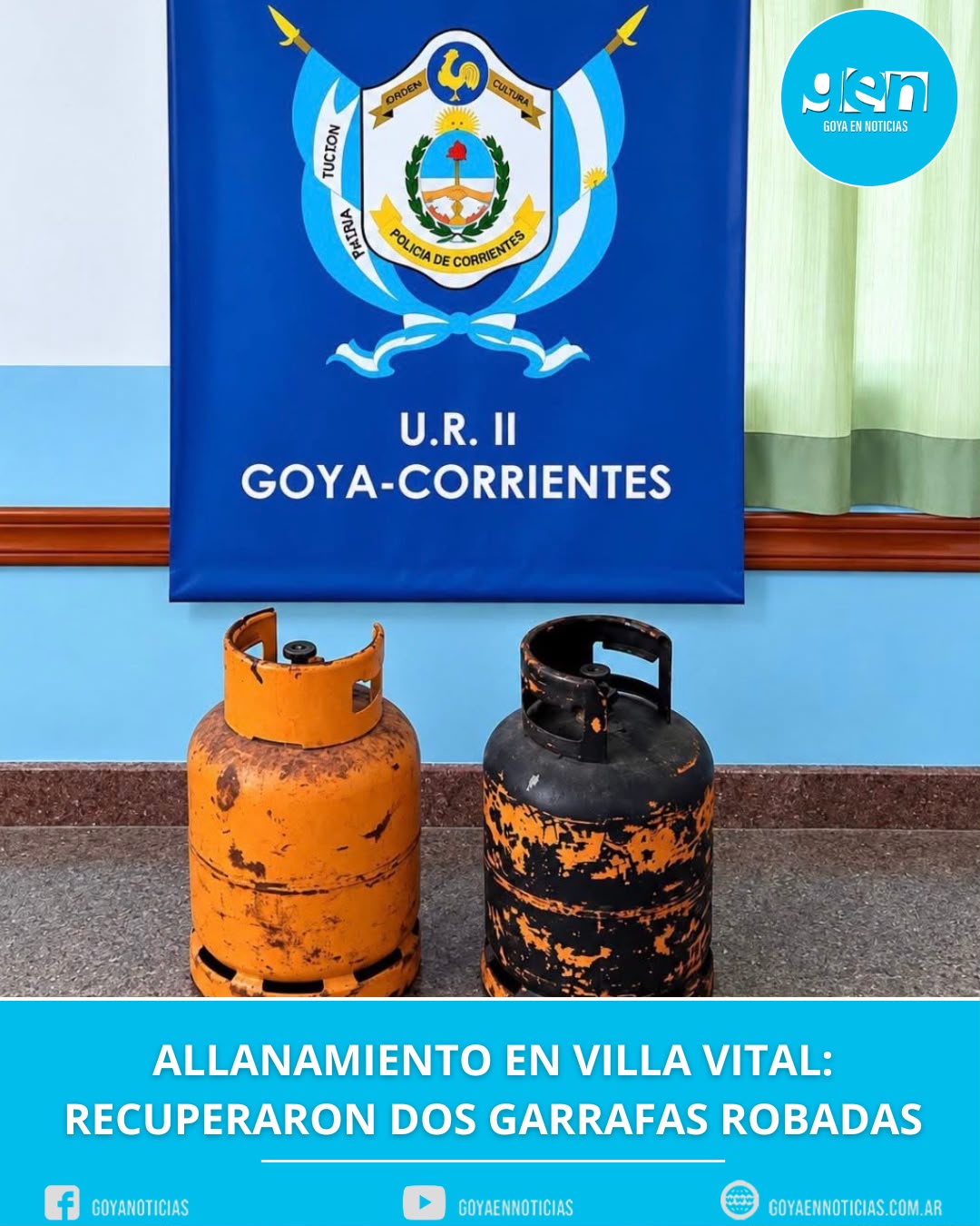 Allanamiento en Villa Vital: recuperaron dos garrafas robadas