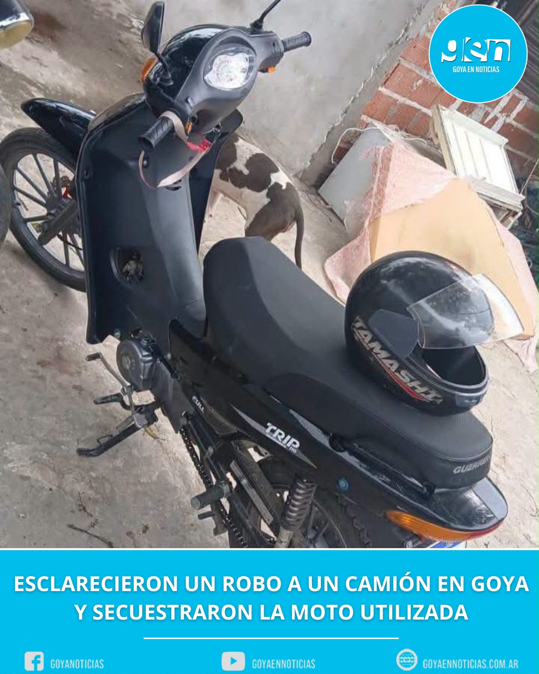 Esclarecieron un robo a un camión en Goya y secuestraron la moto utilizada