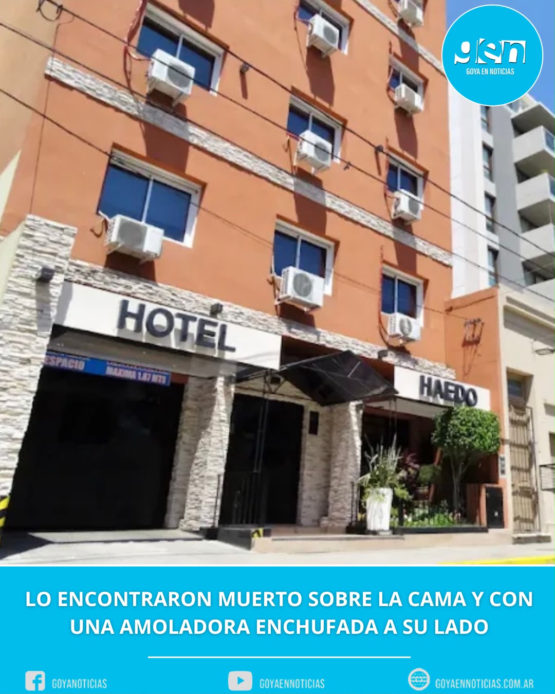 Lo encontraron muerto sobre la cama y con una amoladora enchufada a su lado