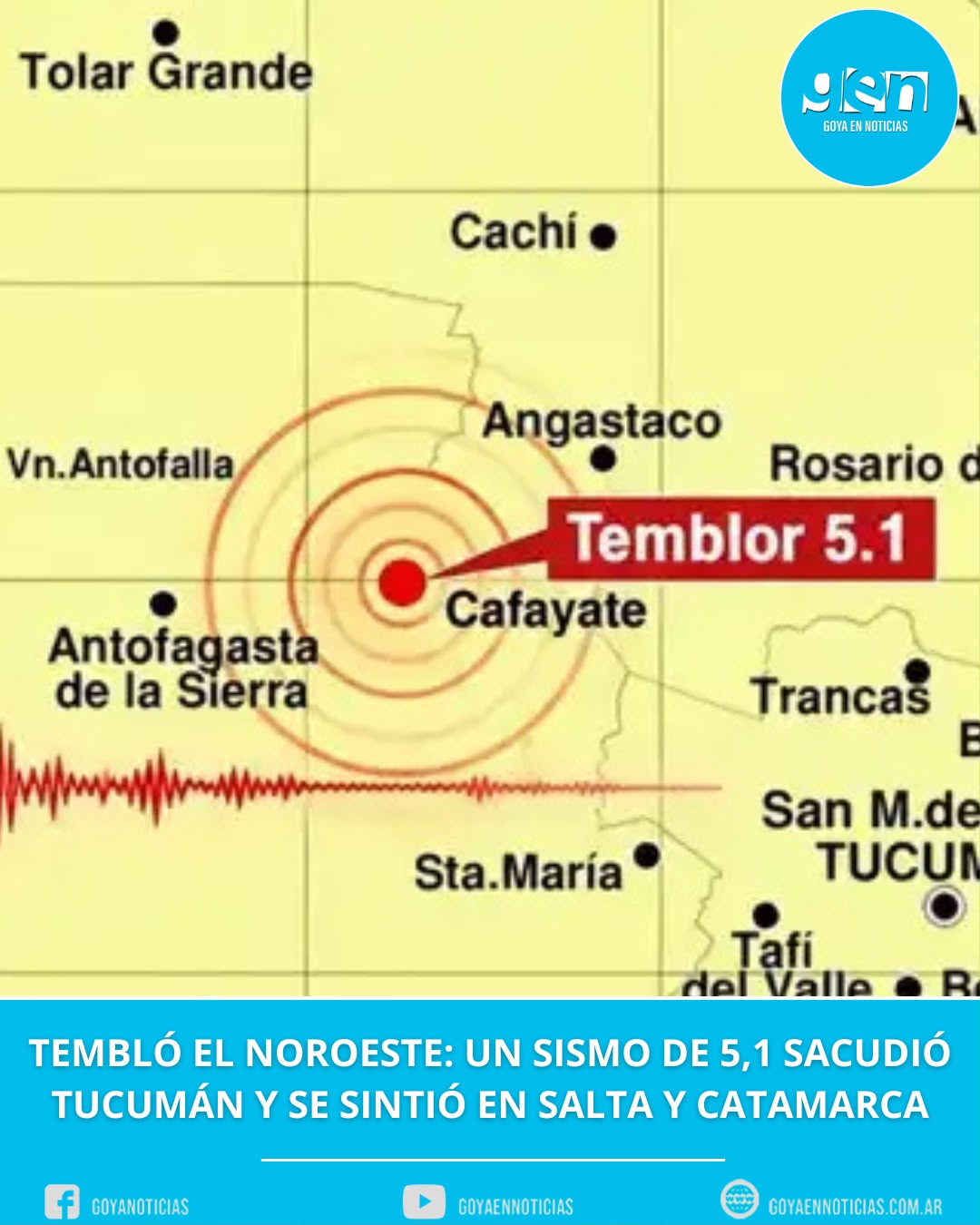Tembló el noroeste: un sismo de 5,1 sacudió Tucumán y se sintió en Salta y Catamarca