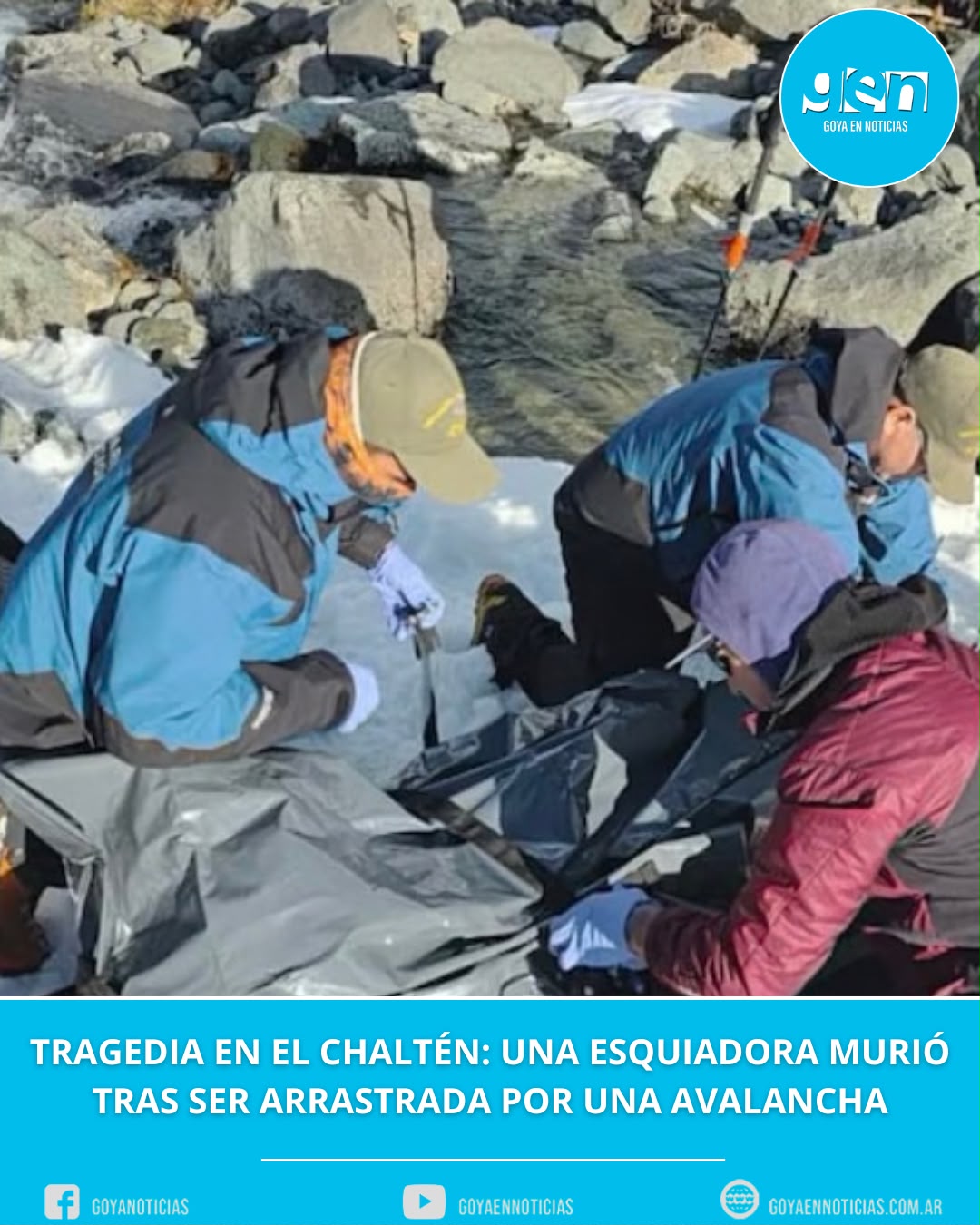 Tragedia en El Chaltén: una esquiadora murió tras ser arrastrada por una avalancha