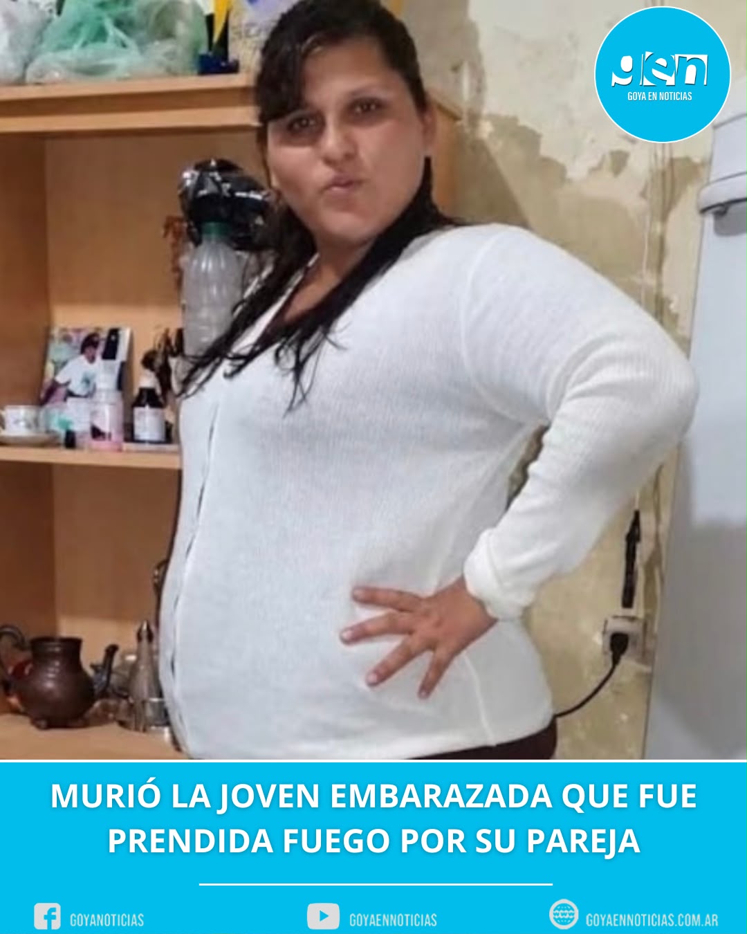 Murió la joven embarazada que fue prendida fuego por su pareja