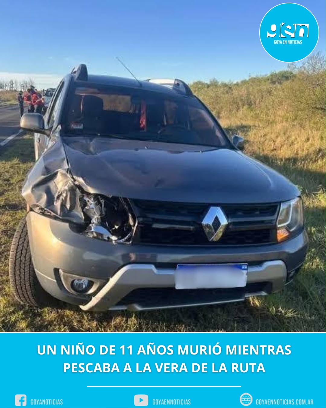 Un niño de 11 años murió mientras pescaba a la vera de la ruta