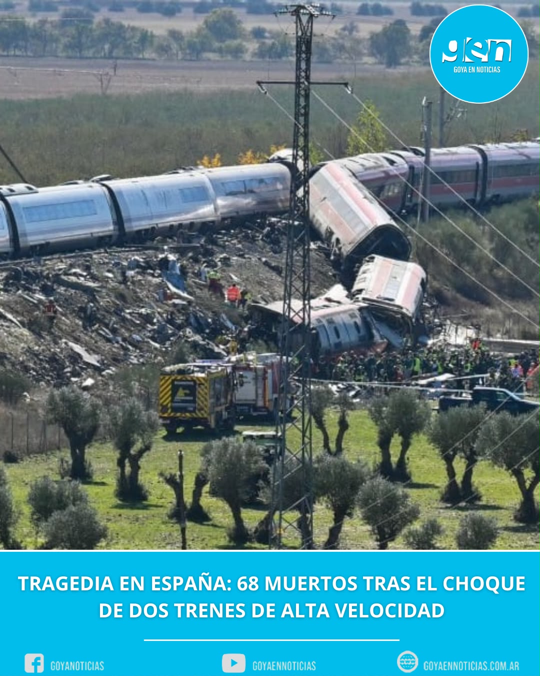 Tragedia en España: 68 muertos tras el choque de dos trenes de alta velocidad